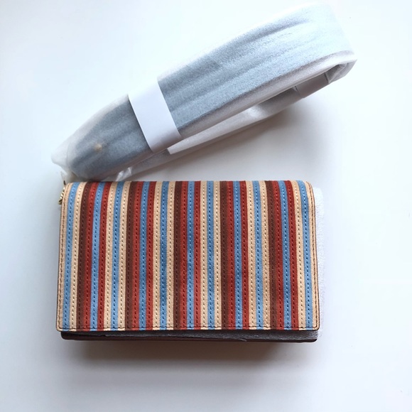 DVF Striped Suede Crossbody Bag - Picture 3 of 8